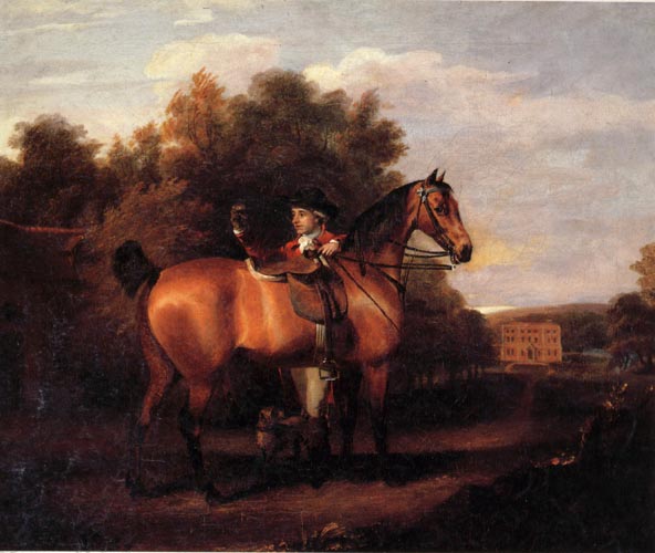 A Gentleman,Said to Be mr Richard Bendyshe with his Favorite Hunter in a Landscape